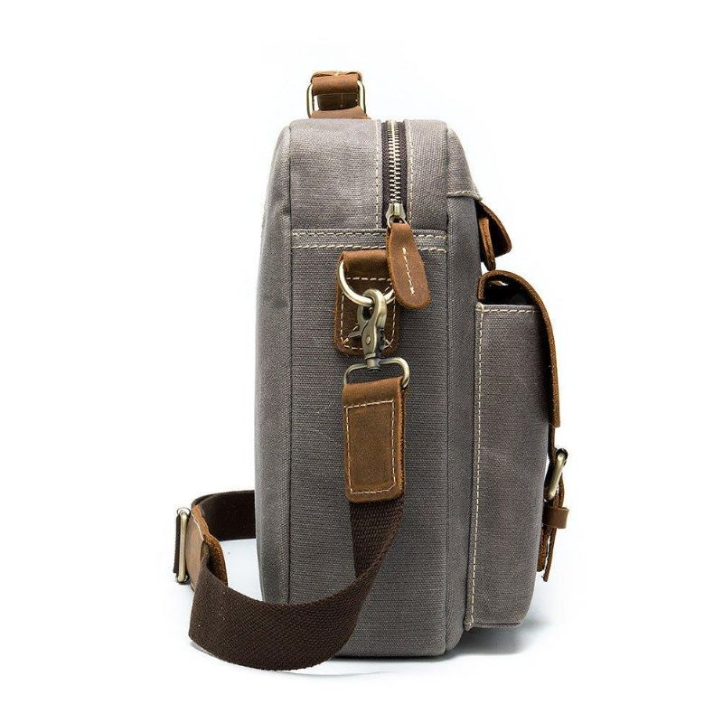 Herren-laptoptasche Aus Leder Und Canvas 14 Zoll