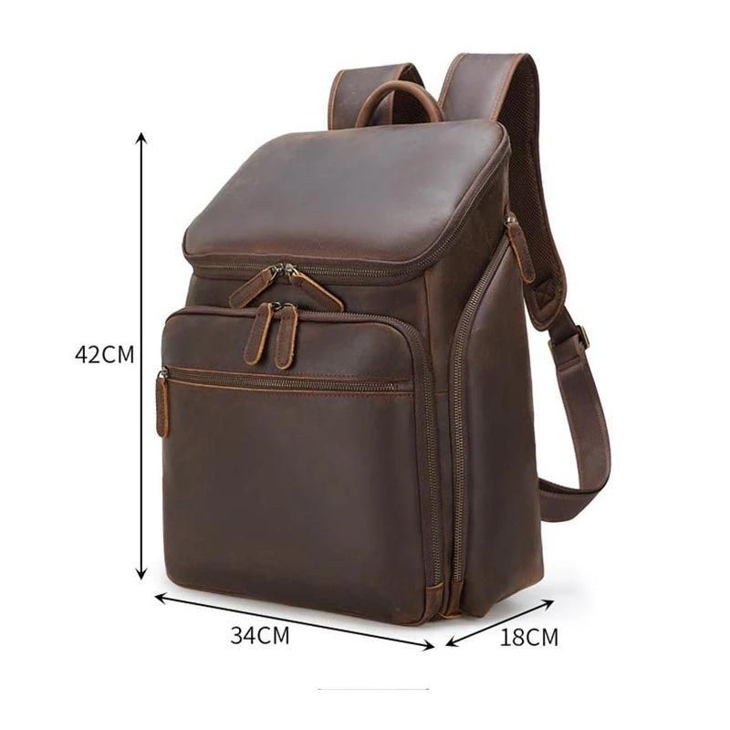 Herren-lederrucksack Für 15-zoll-laptop Business