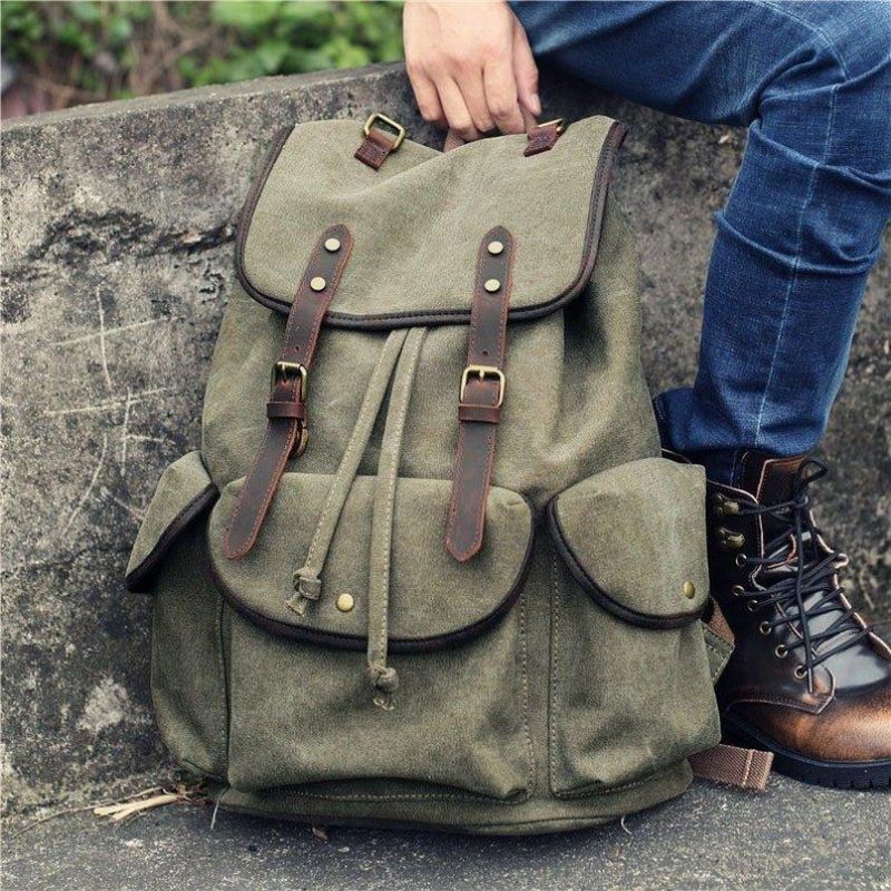 Lässiger Canvas-rucksack Für Herren Vintage-camping-tagesrucksack