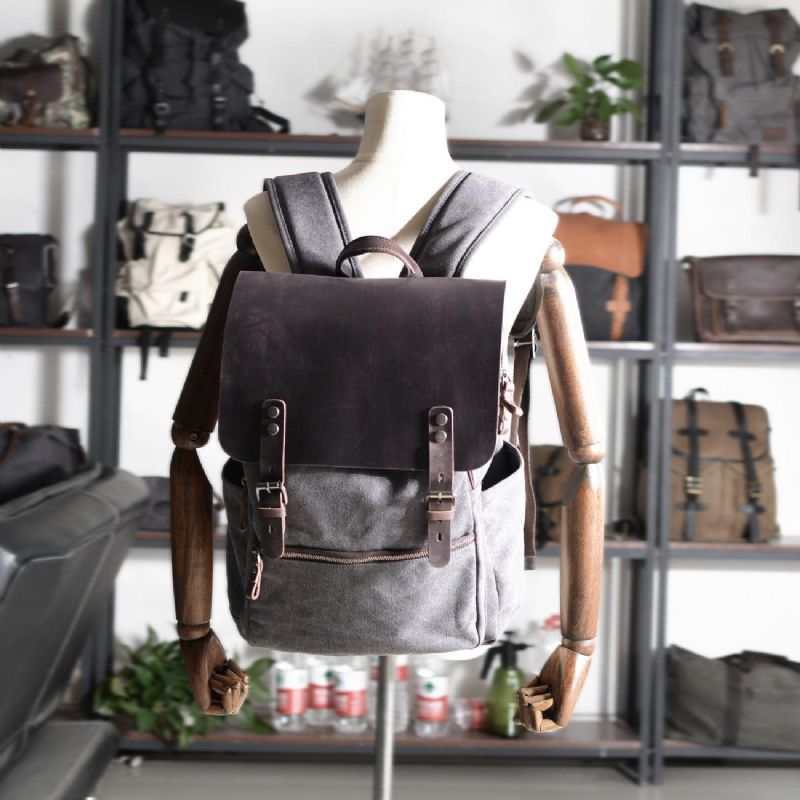 Lässiger Vintage-canvas-laptop-rucksack