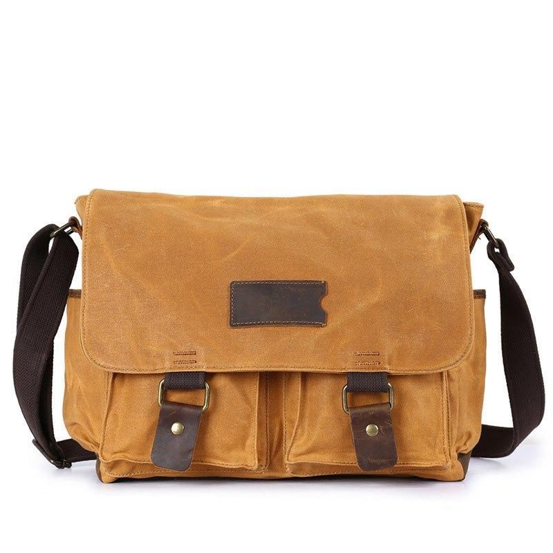 Laptop Messenger Bag Aus Gewachstem Canvas Für Herren