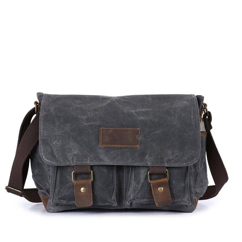 Laptop Messenger Bag Aus Gewachstem Canvas Für Herren