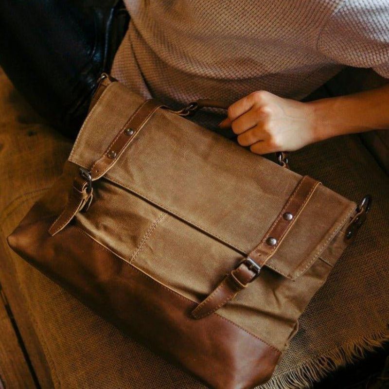 Laptop-messenger-tasche Aus Canvas Für Herren