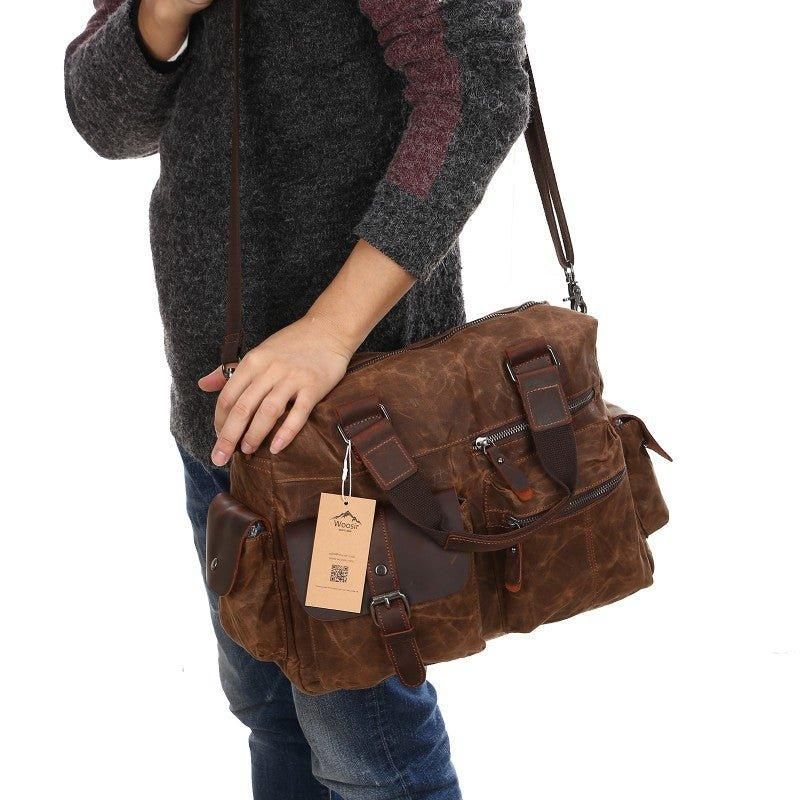 Laptop-messenger-tasche Aus Canvas Für Herren