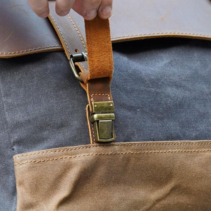 Laptop-messenger-tasche Aus Gewachstem Canvas Für Herren