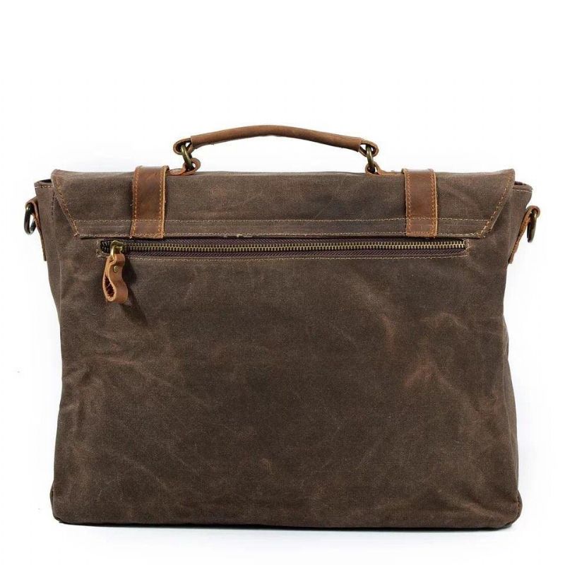 Laptop-messenger-tasche Aus Gewachstem Canvas Für Herren