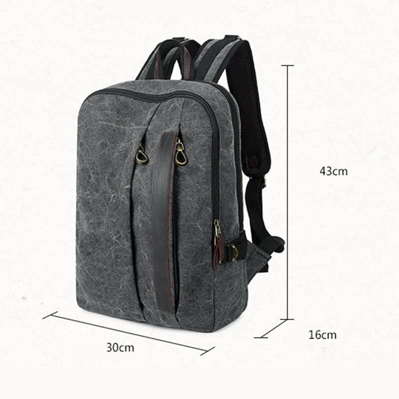 Laptop-rucksack Aus Canvas Für Herren 14 Zoll