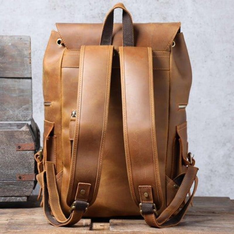 Laptop-rucksack Aus Leder Für Herren