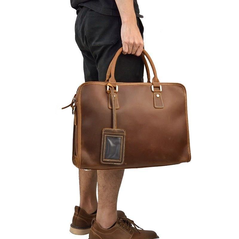 Laptop-schultertasche Aus Leder Für Herren 14-zoll-laptop