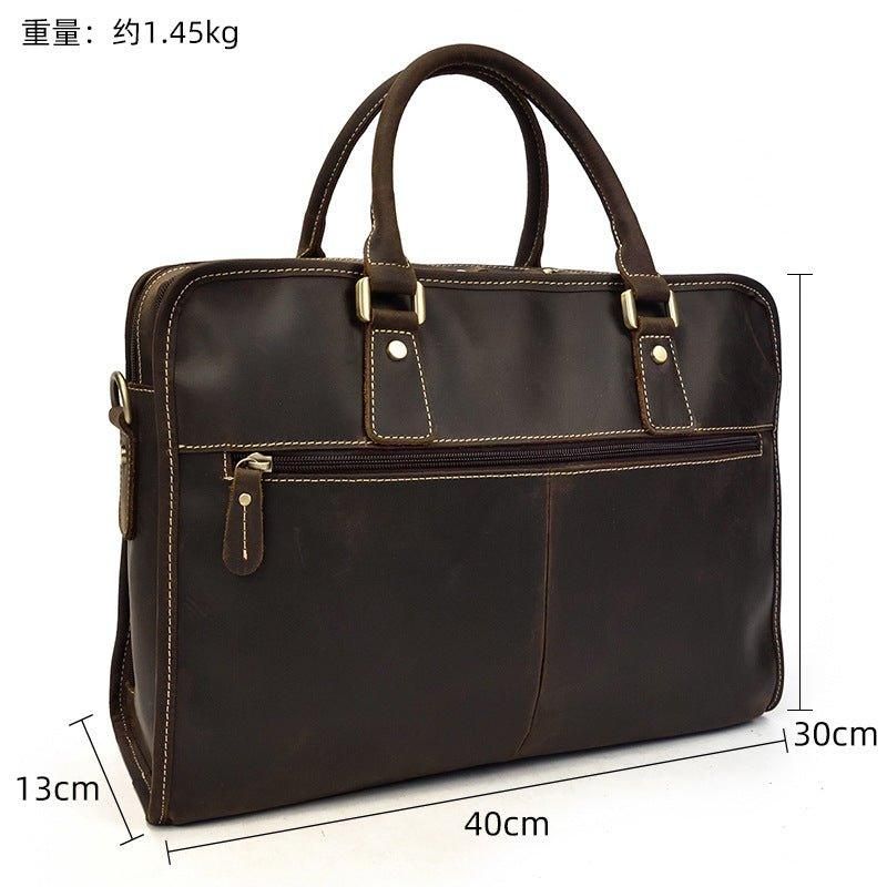 Laptop-schultertasche Aus Leder Für Herren 14-zoll-laptop