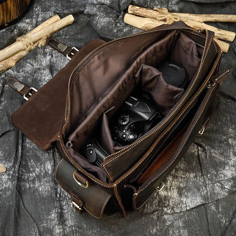 Leder-kameratasche Vintage Stilvolle Slr-dslr-objektivtasche