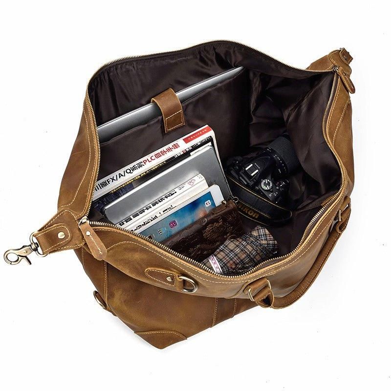 Leder-wochenendtasche Für Herren Mit Laptopfach