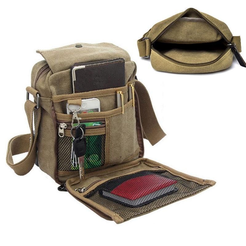 Leichte Messenger-tasche Aus Baumwoll-canvas Für Herren