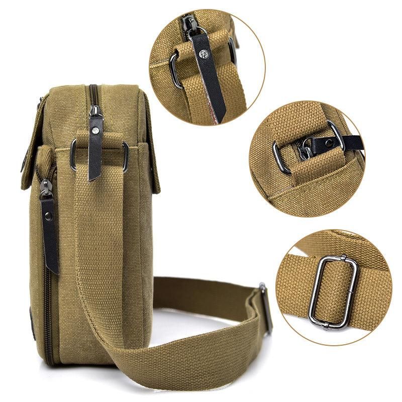 Leichte Messenger-tasche Aus Baumwoll-canvas Für Herren