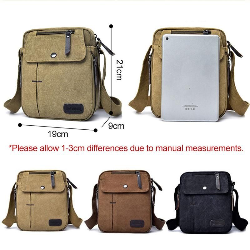 Leichte Messenger-tasche Aus Baumwoll-canvas Für Herren