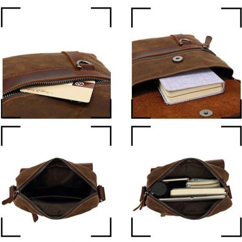 Messenger Bag Aus Canvas Umhängetasche Für Herren