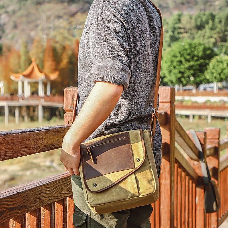 Messenger Bag Aus Gewachstem Canvas