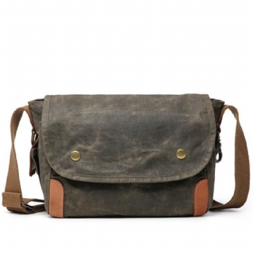 Messenger Bag Aus Gewachstem Canvas Für Herren