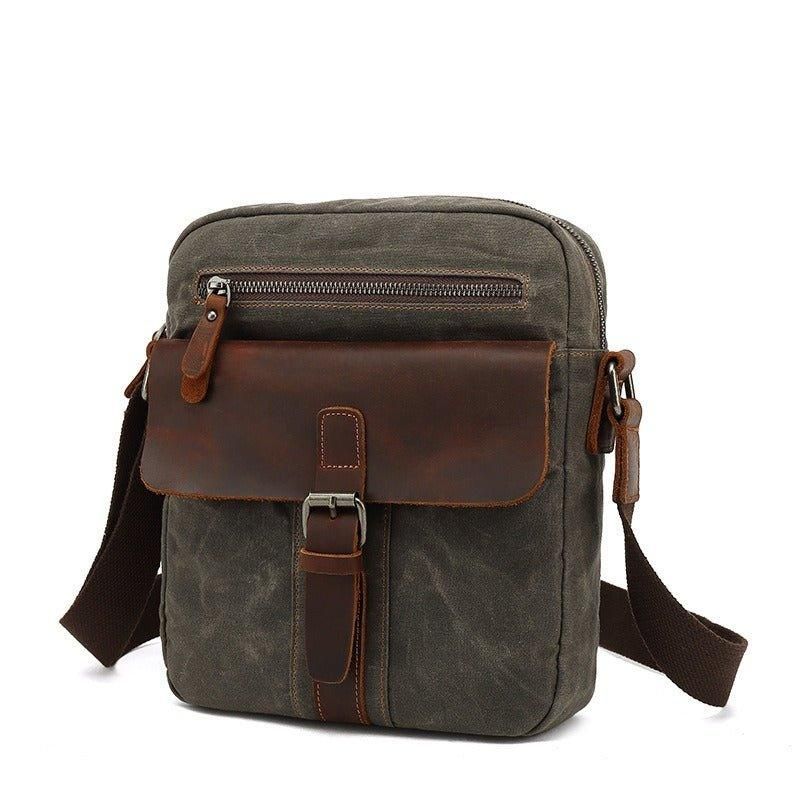 Messenger Bag Aus Gewachstem Canvas Vintage