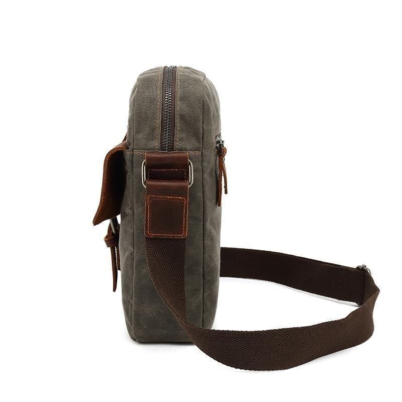 Messenger Bag Aus Gewachstem Canvas Vintage