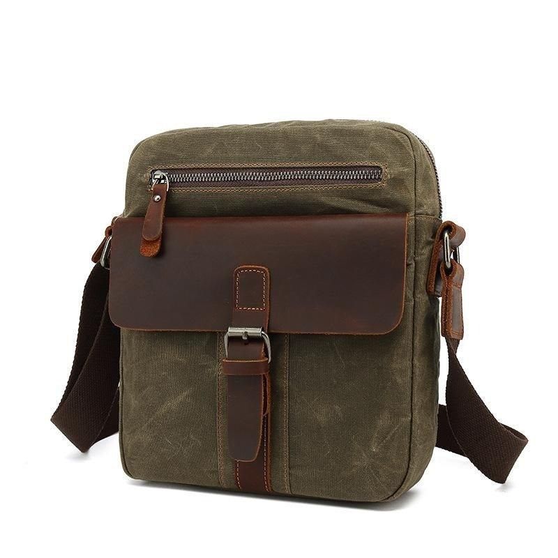 Messenger Bag Aus Gewachstem Canvas Vintage