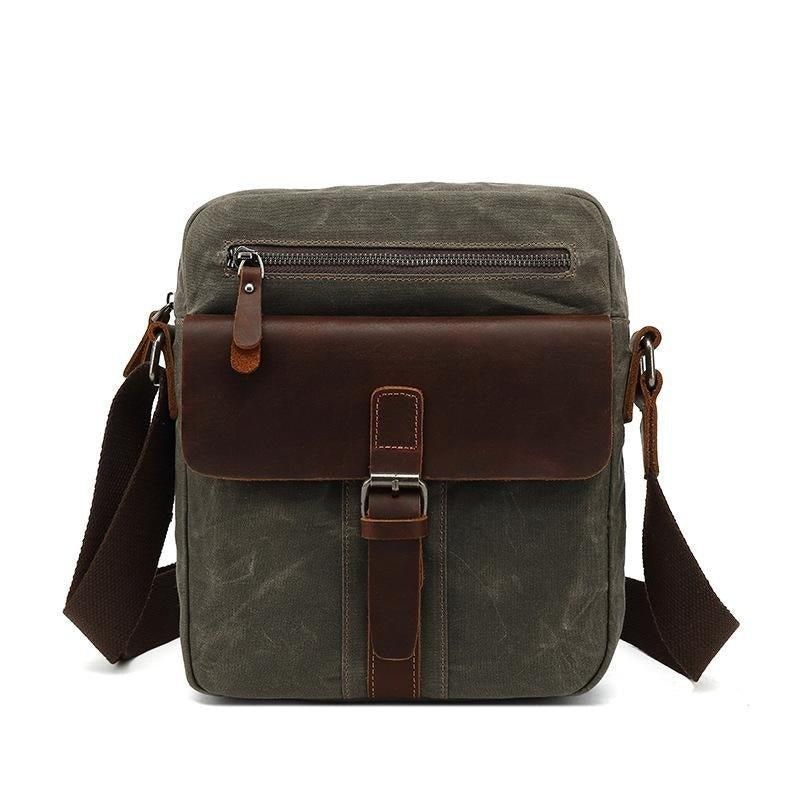 Messenger Bag Aus Gewachstem Canvas Vintage