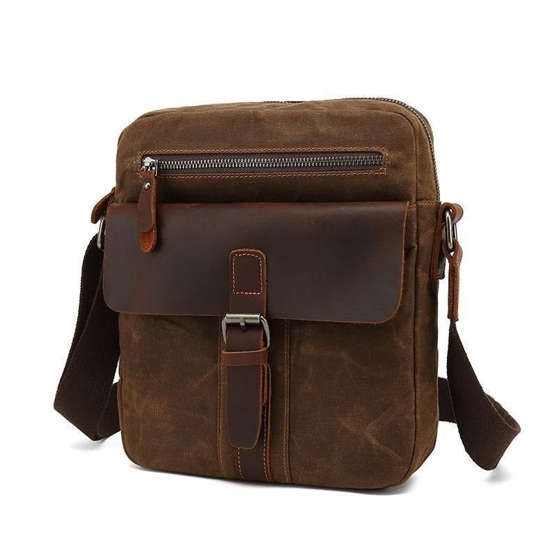 Messenger Bag Aus Gewachstem Canvas Vintage