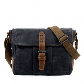 Messenger-tasche Aus Gewachstem Canvas Im Vintage-stil Crossbody