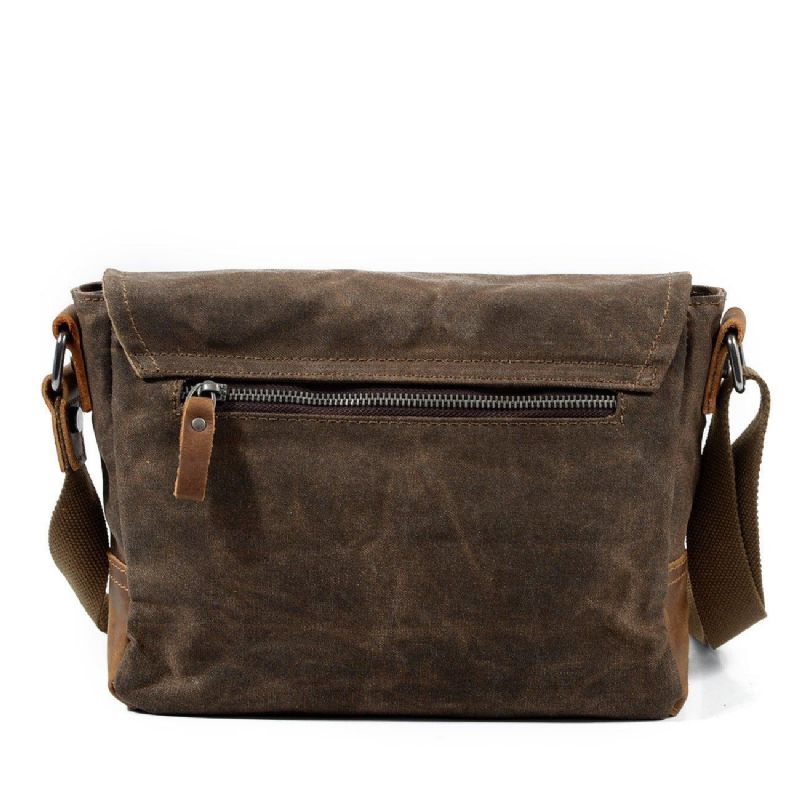 Messenger-tasche Aus Gewachstem Canvas Im Vintage-stil Crossbody