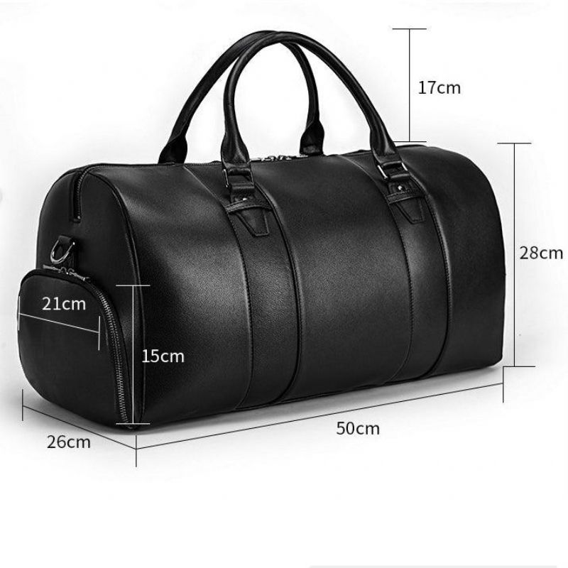 Moderne Reisetasche Aus Leder Schwarz