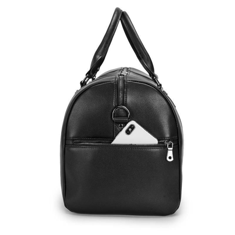 Moderne Reisetasche Aus Leder Schwarz