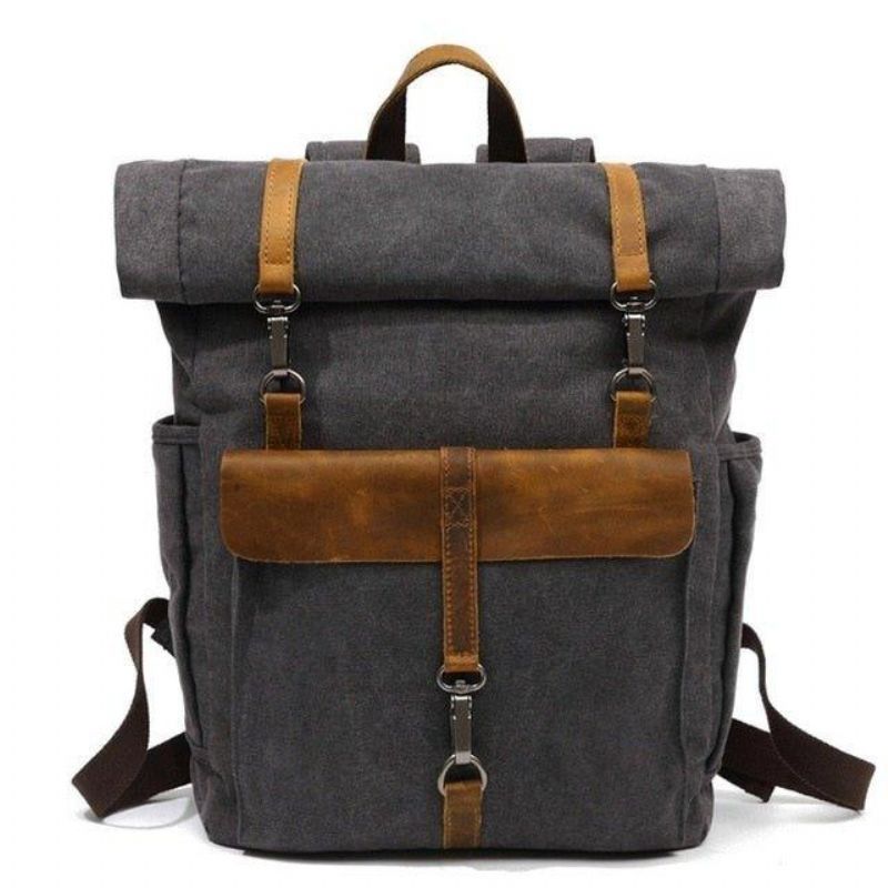 Outdoor-rucksack Aus Baumwoll-canvas Im Retro-look