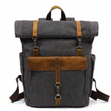 Outdoor-rucksack Aus Baumwoll-canvas Im Retro-look