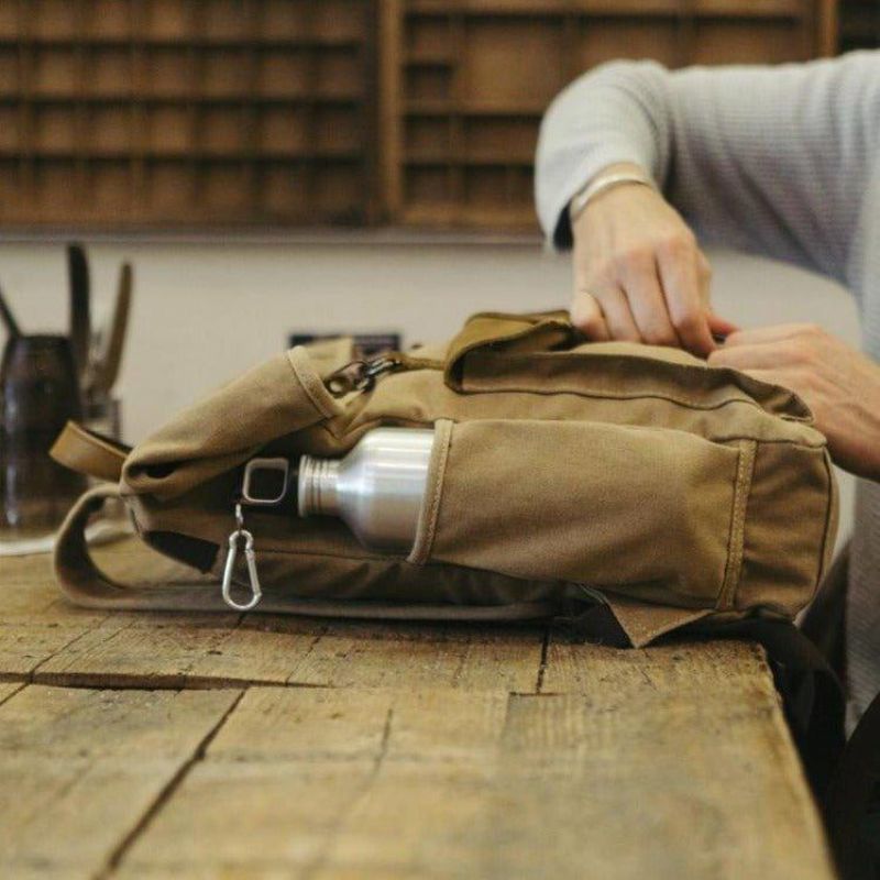 Outdoor-rucksack Aus Baumwoll-canvas Im Retro-look