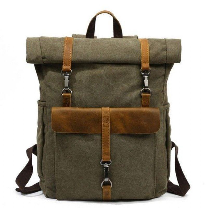 Outdoor-rucksack Aus Baumwoll-canvas Im Retro-look