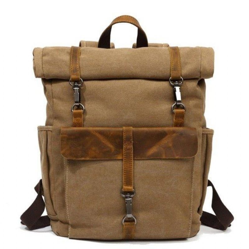 Outdoor-rucksack Aus Baumwoll-canvas Im Retro-look