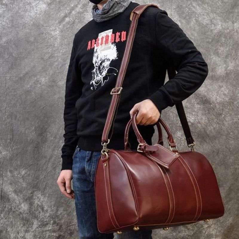 Reisetasche Aus Echtem Leder Für Herren 18 Zoll