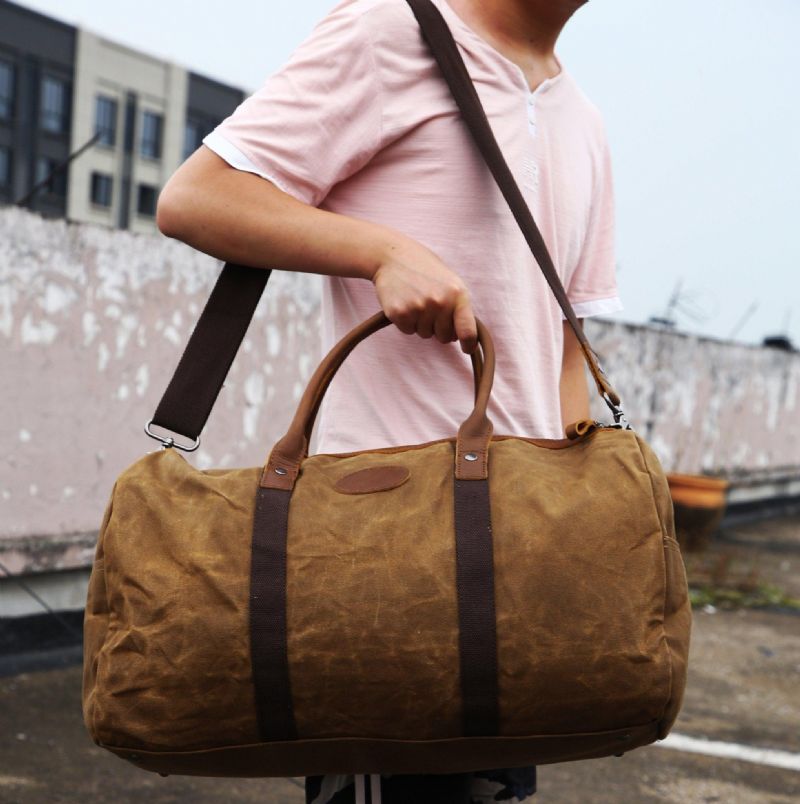 Reisetasche Aus Gewachstem Canvas Für Herren Handgepäckgröße