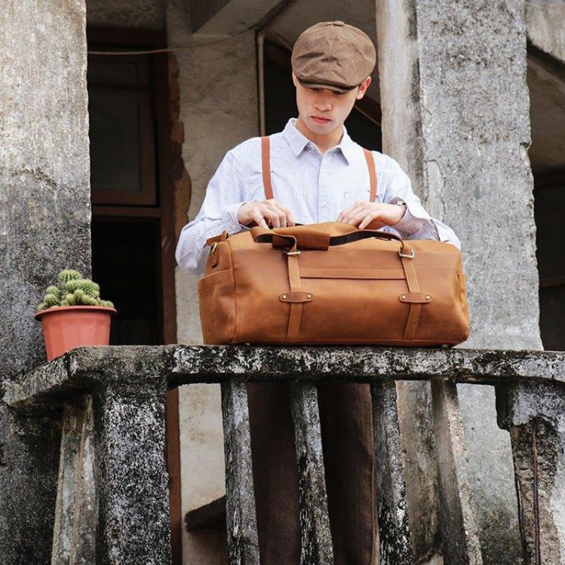 Reisetasche Aus Vintage-leder Für Herren