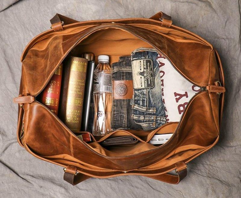 Reisetasche Aus Vintage-leder Für Herren