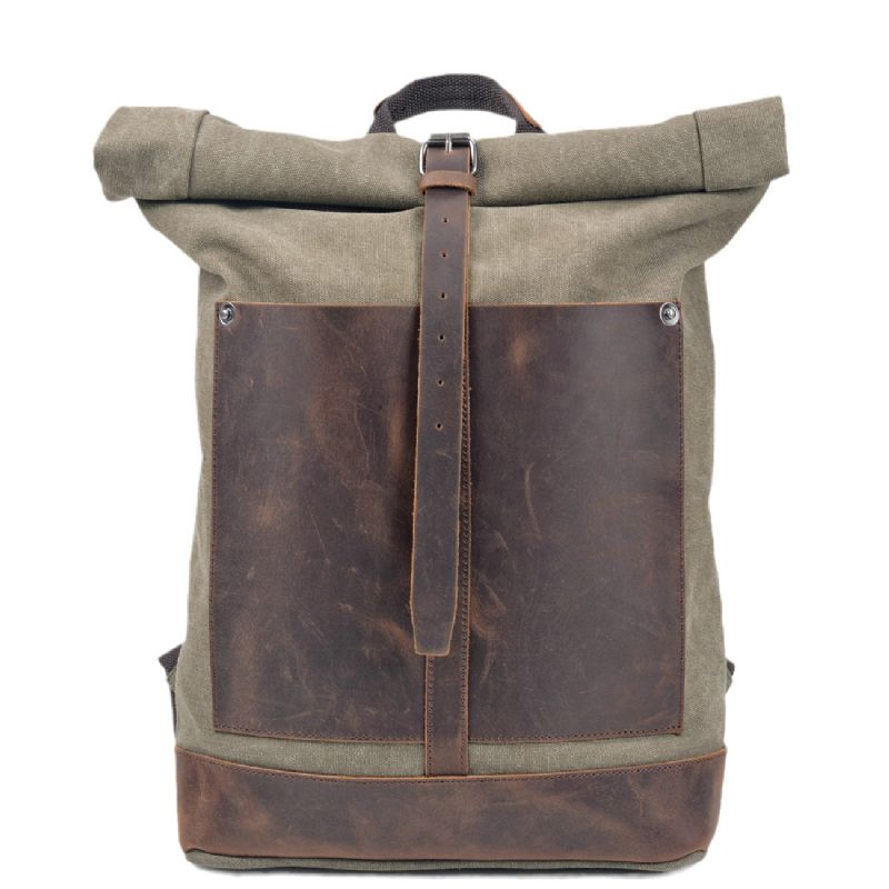 Rolltop-rucksack Aus Baumwoll-canvas Für Herren