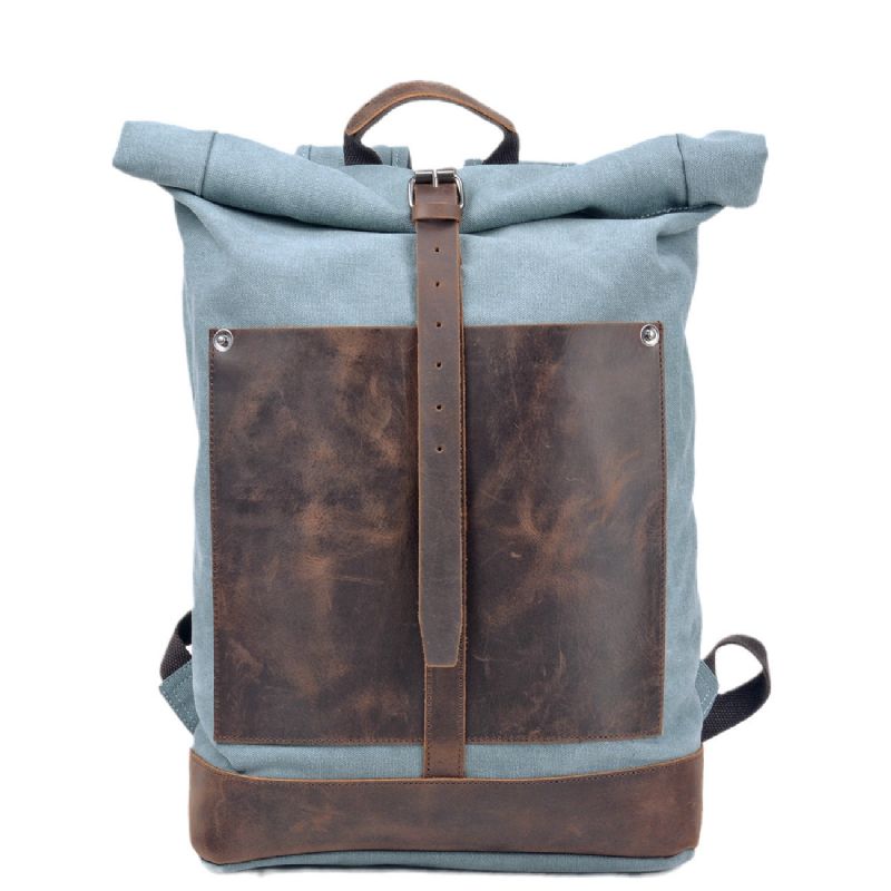 Rolltop-rucksack Aus Baumwoll-canvas Für Herren