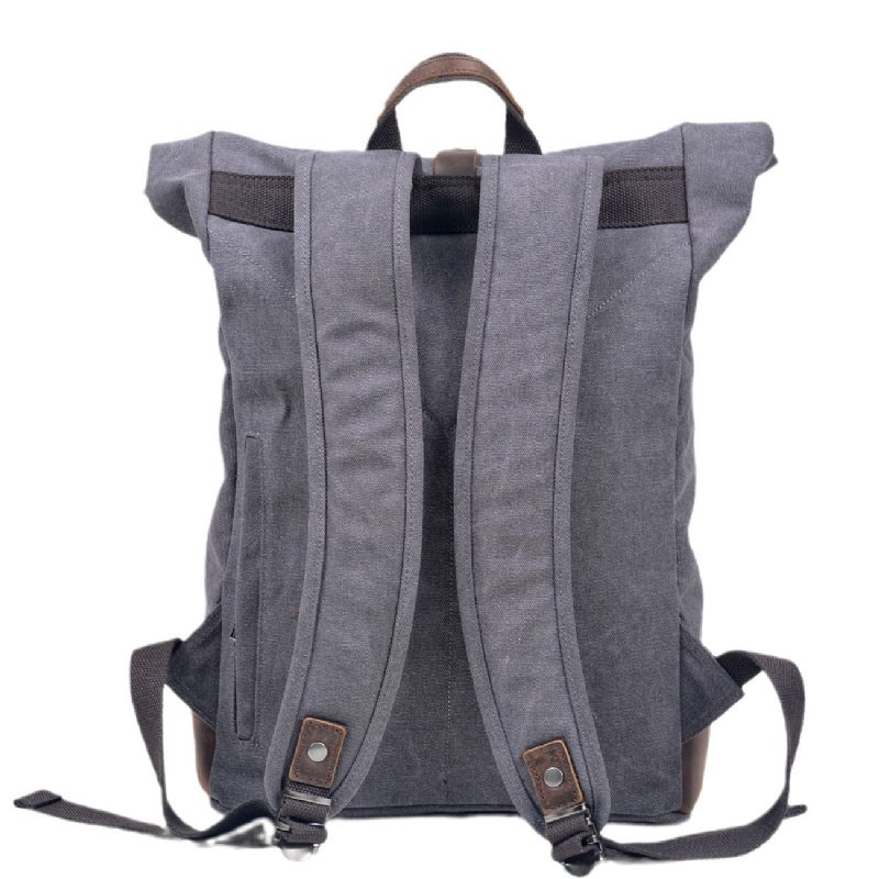 Rolltop-rucksack Aus Baumwoll-canvas Für Herren