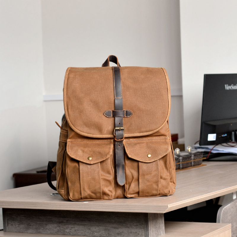 Rucksack Aus Gewachstem Canvas Für 16-zoll-laptop