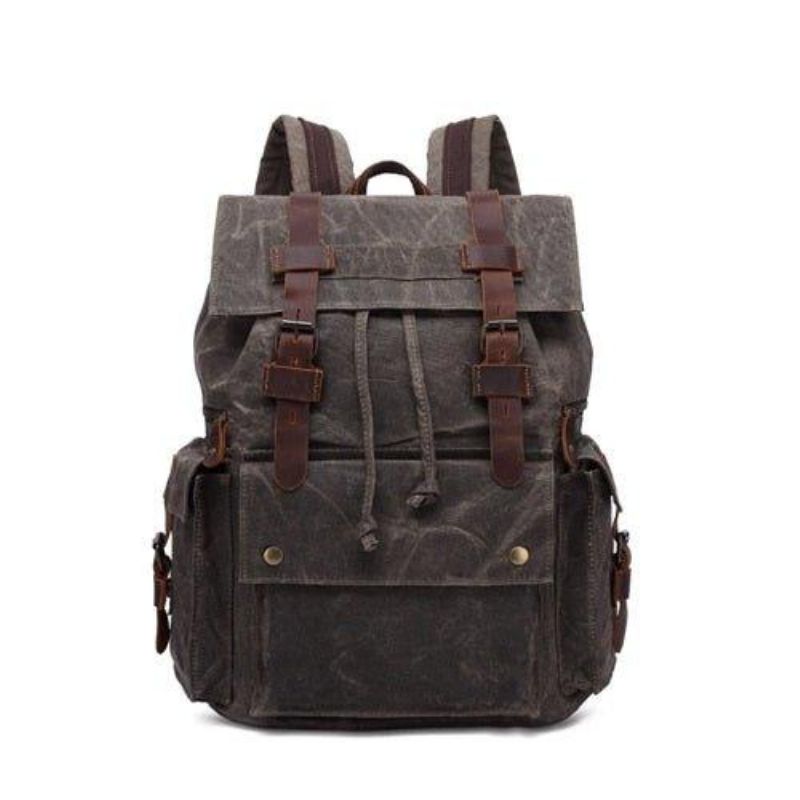 Rucksack Aus Gewachstem Canvas Für Herren Im Vintage-stil