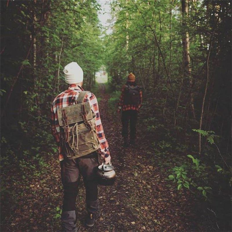 Rucksack Aus Gewachstem Canvas Für Herren Im Vintage-stil