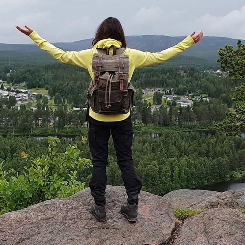 Rucksack Aus Gewachstem Canvas Für Herren Im Vintage-stil