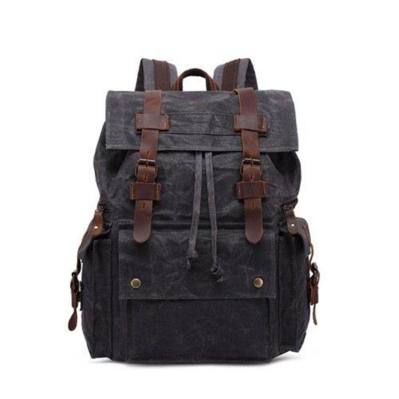 Rucksack Aus Gewachstem Canvas Für Herren Im Vintage-stil