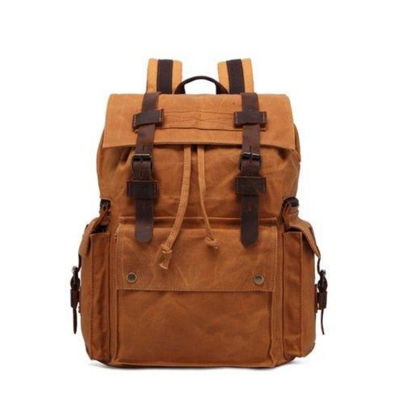 Rucksack Aus Gewachstem Canvas Für Herren Im Vintage-stil