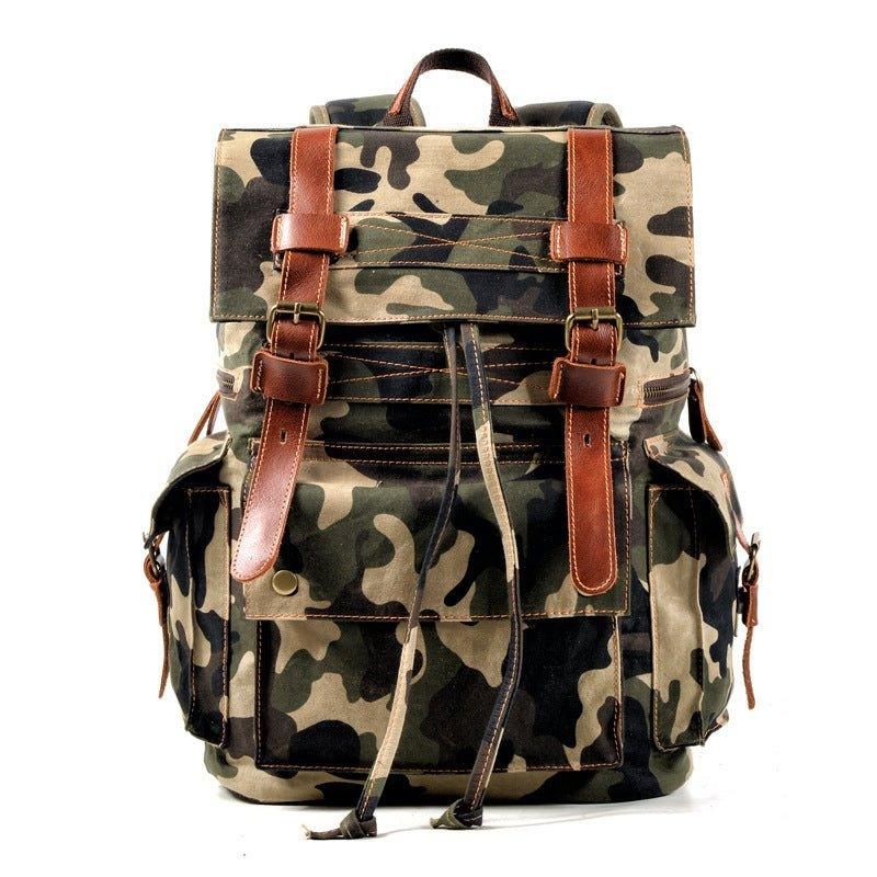 Rucksack Aus Gewachstem Canvas Für Herren Im Vintage-stil